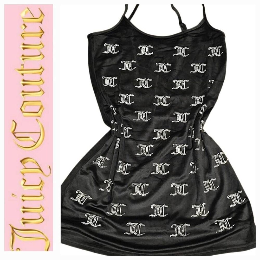 Juicy Couture JC Rhinestone Logo Adjustable Cami Loungewear/Dress